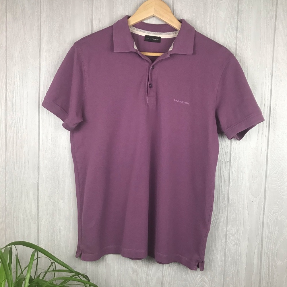 Baldessarini purple polo shirt casual collared buttoned shirt sleeve